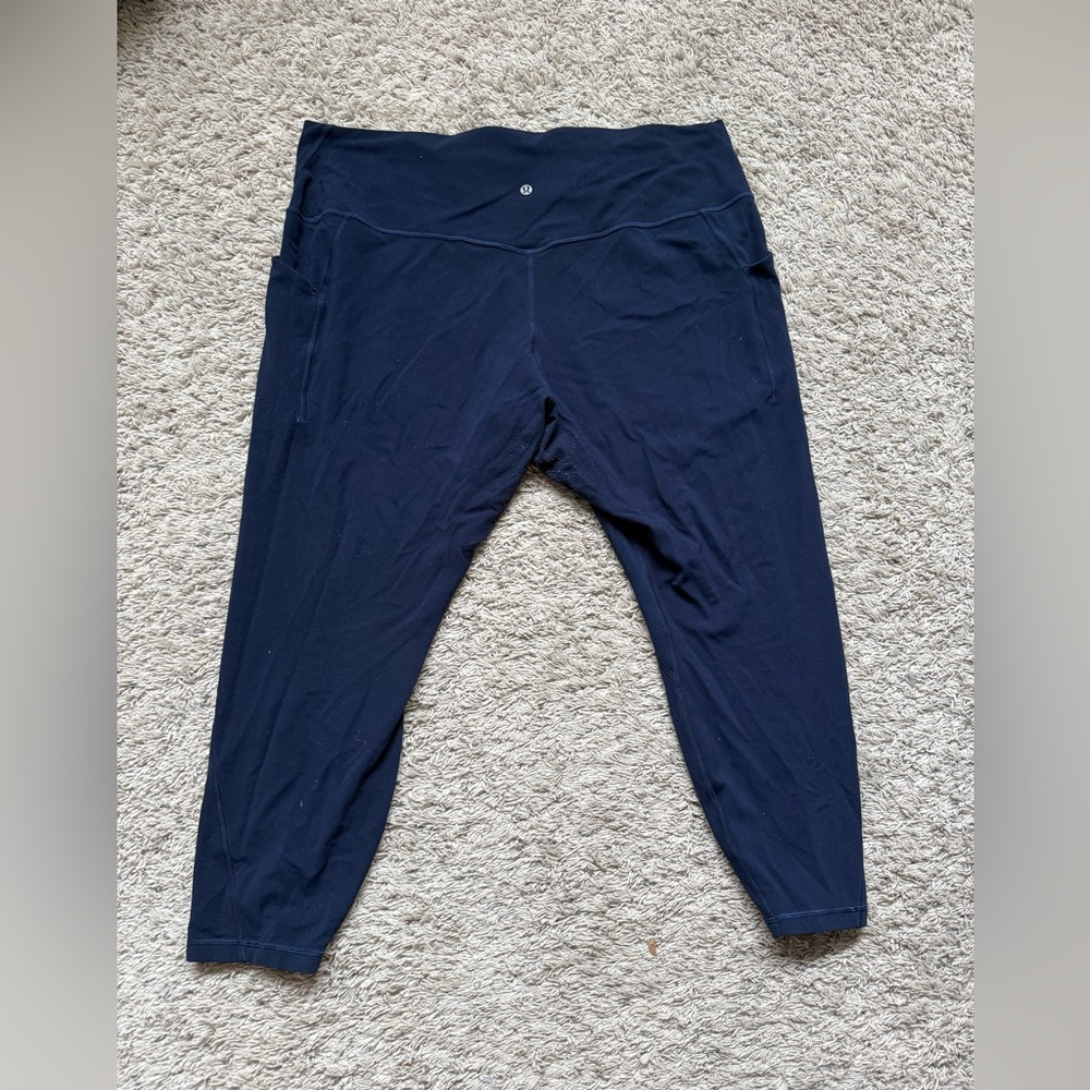 Lululemon High-Rise Navy Align  Leggings with pockets size 20; 25" inseam